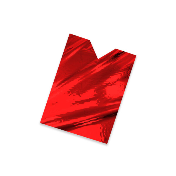 Plastic film vest metallic 75x75 cm - red