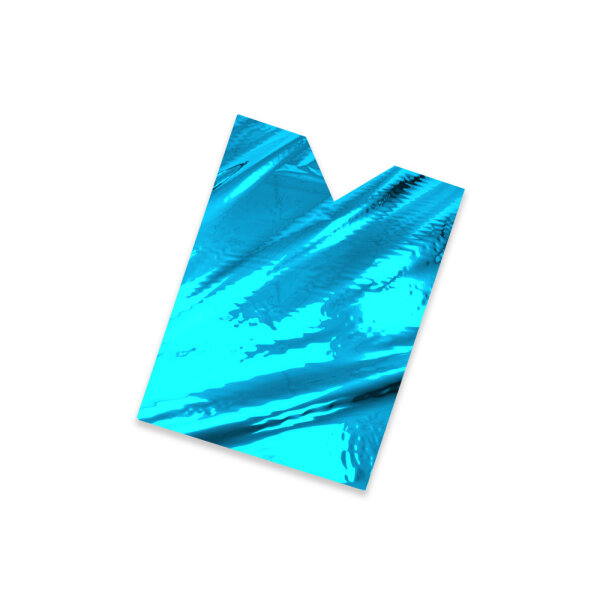 Plastic film vest metallic 75x75 cm - light blue