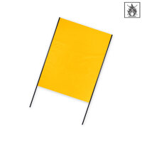 Plastic film hand banner fire retardant 75x90cm (upright format) - yellow