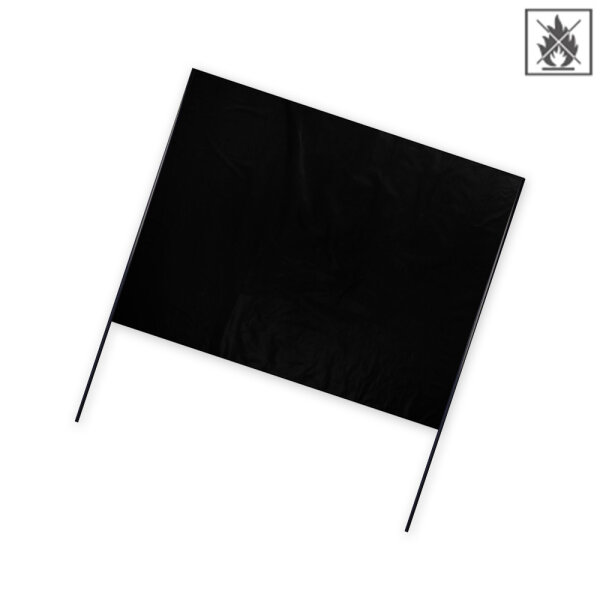 Plastic film hand banner fire retardant 90x75cm (horizontal format) - black