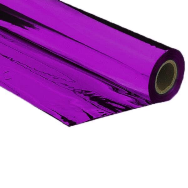 Metallic plastic film roll premium fire retardant 1,50x100m - purple